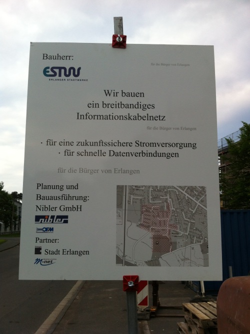 Ankündigung Glasfaser-Ausbau Erlangen-Bruck